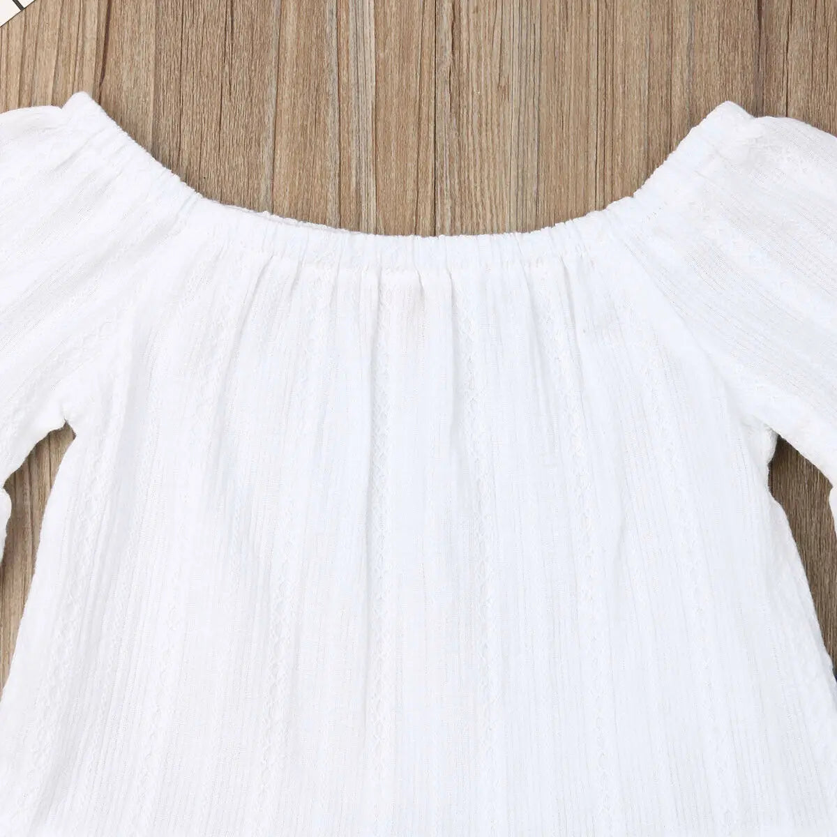 Ruffles Sleeve Off Shoulder Top + Fashion Denim Pants